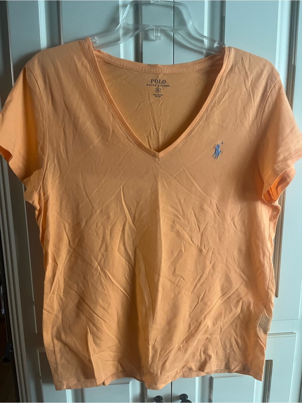 Polo by Ralph Lauren Peach V-Neck Short Sleeve Tee